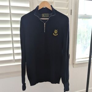 St. Andrew's Links Navy Blue Quarter-Zip Sweater